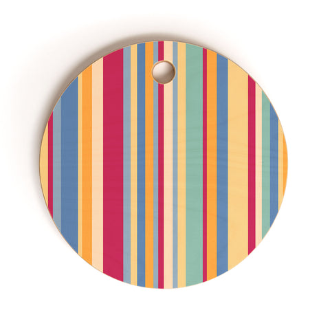 Colour Poems Classic Retro Stripes I Cutting Board Round