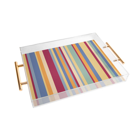 Colour Poems Classic Retro Stripes I Acrylic Tray