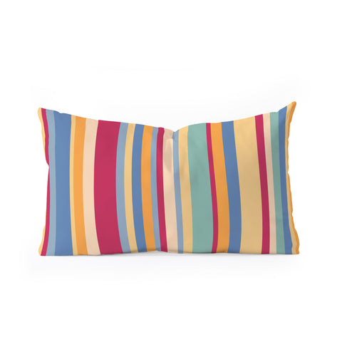 Colour Poems Classic Retro Stripes I Oblong Throw Pillow