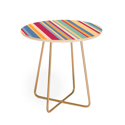Colour Poems Classic Retro Stripes I Round Side Table