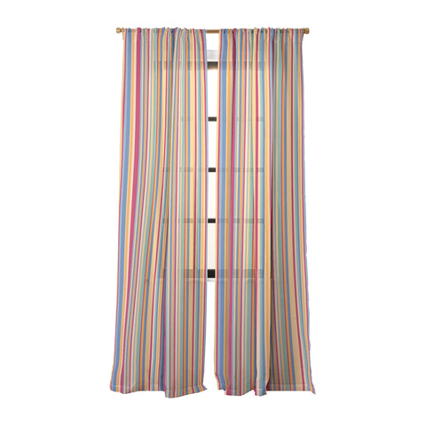 Colour Poems Classic Retro Stripes I Sheer Window Curtain