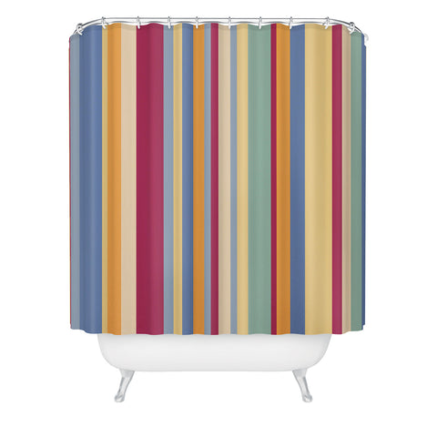 Colour Poems Classic Retro Stripes I Shower Curtain