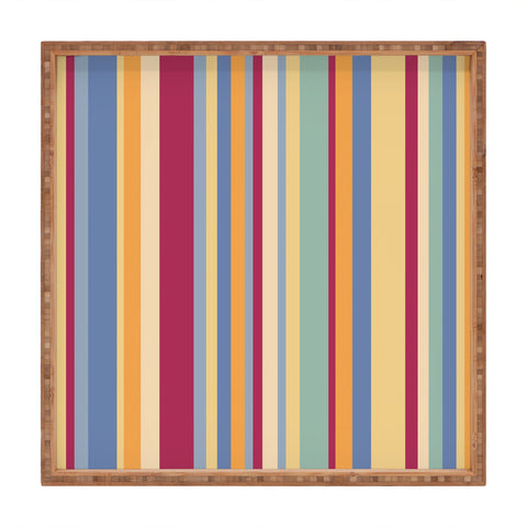 Colour Poems Classic Retro Stripes I Square Tray