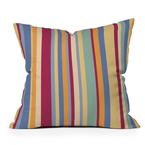 Colour Poems Classic Retro Stripes I Throw Pillow