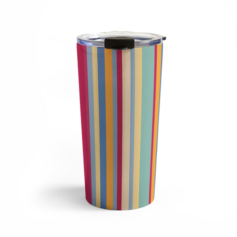 Colour Poems Classic Retro Stripes I Travel Mug
