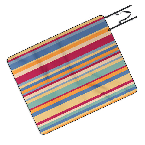 Colour Poems Classic Retro Stripes I Picnic Blanket
