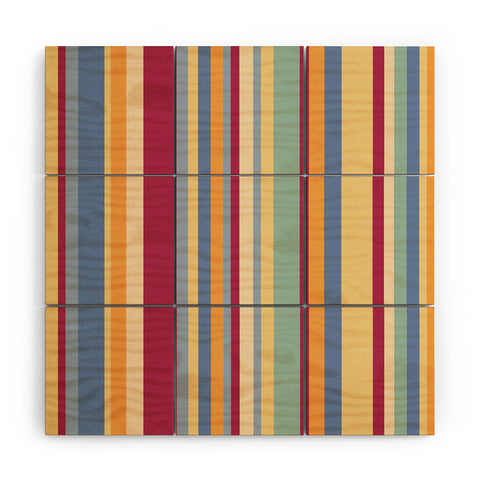 Colour Poems Classic Retro Stripes I Wood Wall Mural