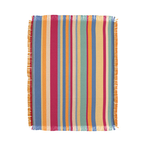Colour Poems Classic Retro Stripes I Throw Blanket