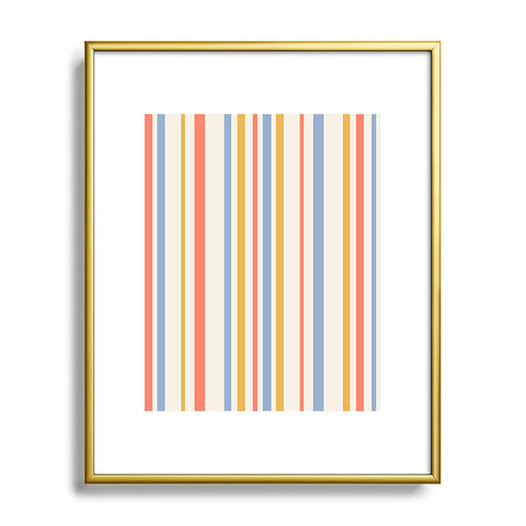 Colour Poems Classic Retro Stripes III Metal Framed Art Print