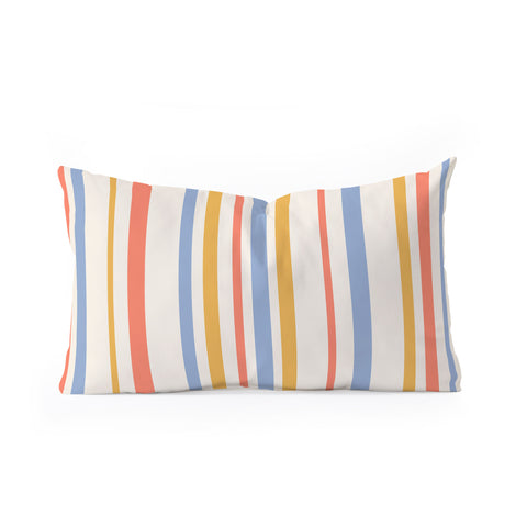 Colour Poems Classic Retro Stripes III Oblong Throw Pillow