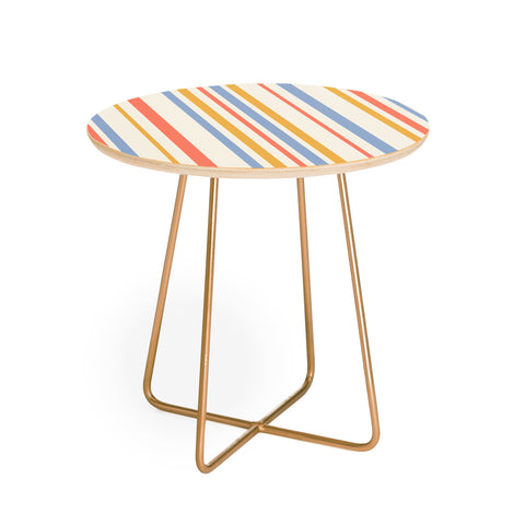 Colour Poems Classic Retro Stripes III Round Side Table