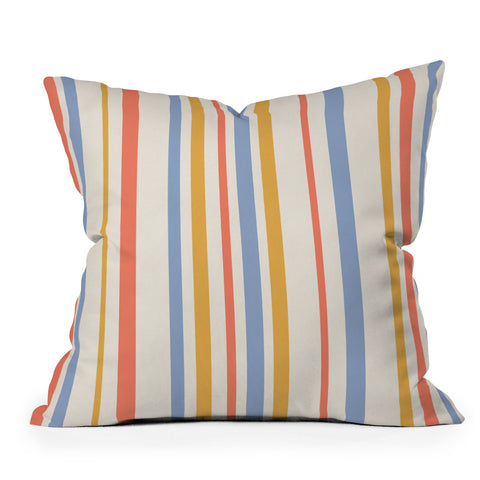 Colour Poems Classic Retro Stripes III Throw Pillow