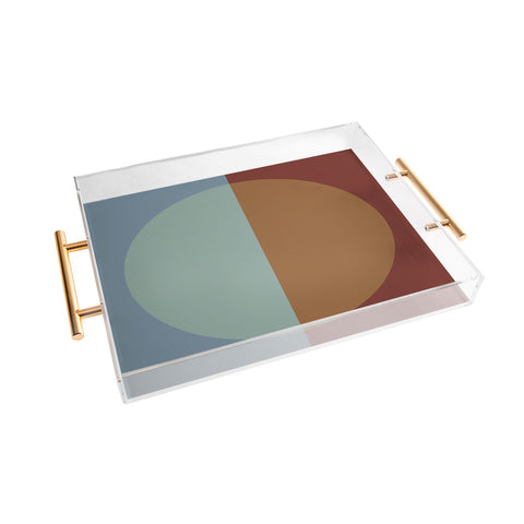 Colour Poems Color Block Abstract X Acrylic Tray