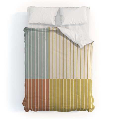 Colour Poems Color Block Line Abstract IX Comforter