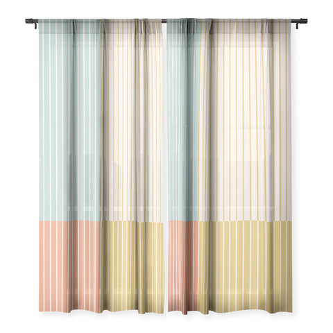 Colour Poems Color Block Line Abstract IX Sheer Non Repeat