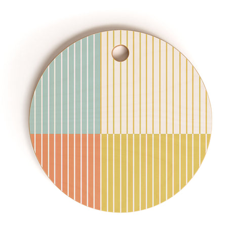 Colour Poems Color Block Line Abstract IX Cutting Board Round