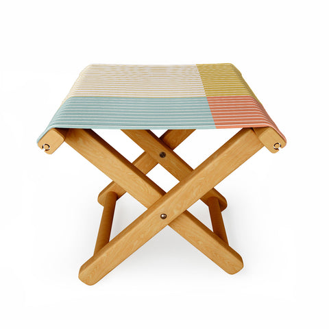 Colour Poems Color Block Line Abstract IX Folding Stool