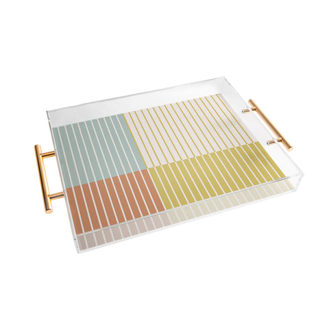 Colour Poems Color Block Line Abstract IX Acrylic Tray