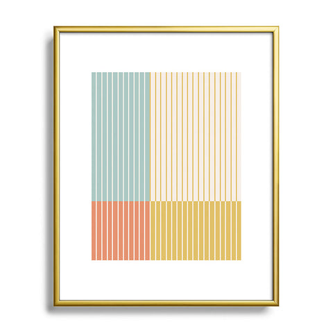 Colour Poems Color Block Line Abstract IX Metal Framed Art Print