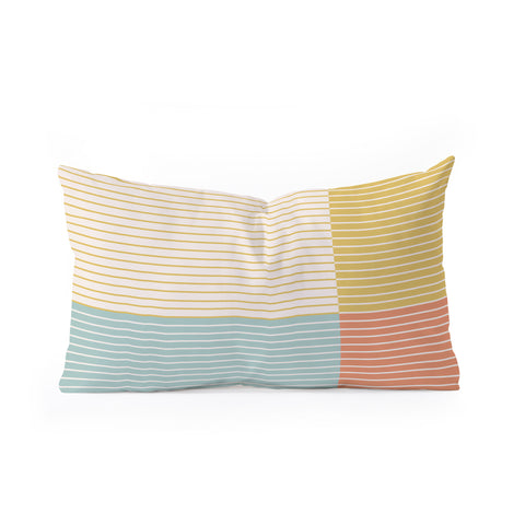 Colour Poems Color Block Line Abstract IX Oblong Throw Pillow