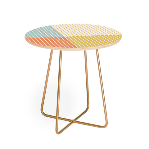 Colour Poems Color Block Line Abstract IX Round Side Table