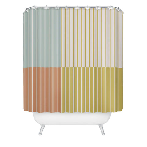 Colour Poems Color Block Line Abstract IX Shower Curtain