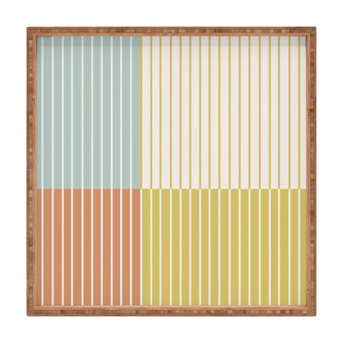 Colour Poems Color Block Line Abstract IX Square Tray