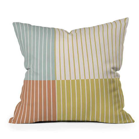 Colour Poems Color Block Line Abstract IX Outdoor Throw Pillow