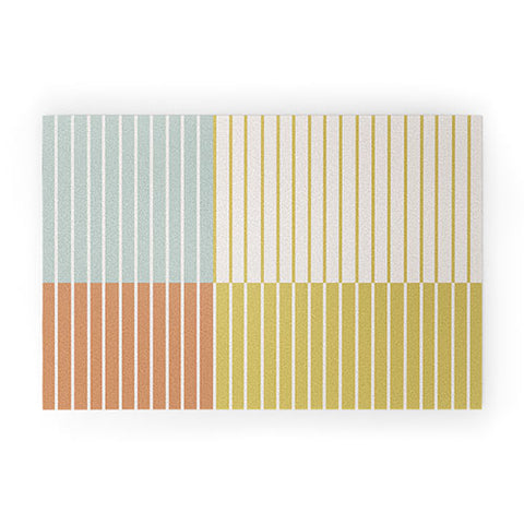 Colour Poems Color Block Line Abstract IX Welcome Mat