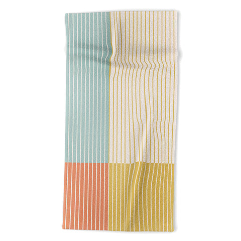 Colour Poems Color Block Line Abstract IX Beach Towel