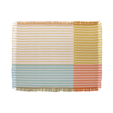 Colour Poems Color Block Line Abstract IX Throw Blanket