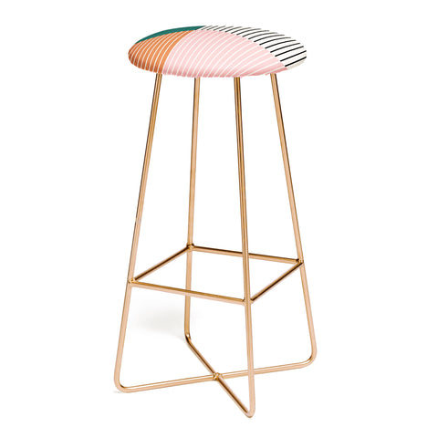 Colour Poems Color Block Line Abstract V Bar Stool