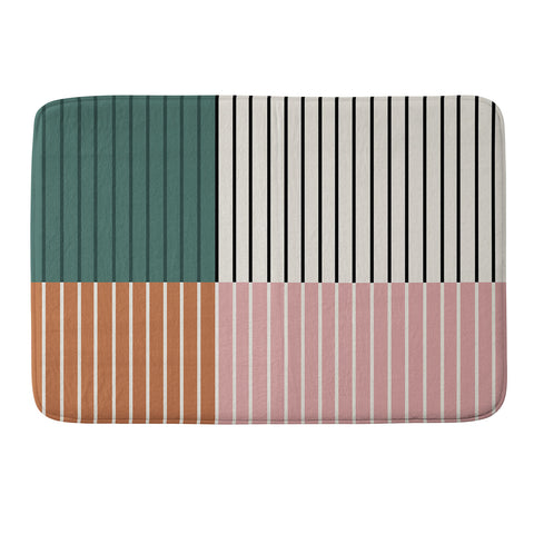 Colour Poems Color Block Line Abstract V Memory Foam Bath Mat