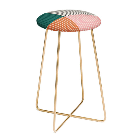 Colour Poems Color Block Line Abstract V Counter Stool