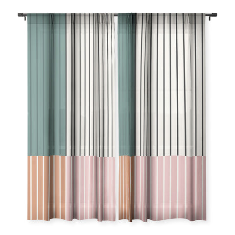 Colour Poems Color Block Line Abstract V Sheer Non Repeat