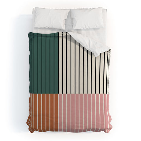 Colour Poems Color Block Line Abstract V Duvet Cover