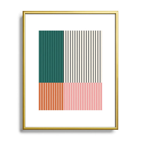 Colour Poems Color Block Line Abstract V Metal Framed Art Print