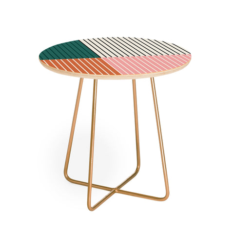 Colour Poems Color Block Line Abstract V Round Side Table