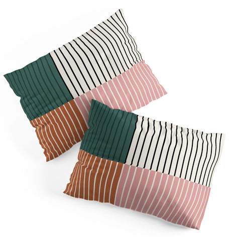 Colour Poems Color Block Line Abstract V Pillow Shams
