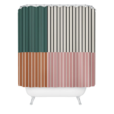 Colour Poems Color Block Line Abstract V Shower Curtain
