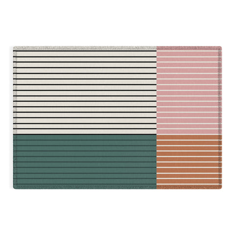 Colour Poems Color Block Line Abstract V Outdoor Rug