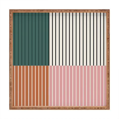 Colour Poems Color Block Line Abstract V Square Tray