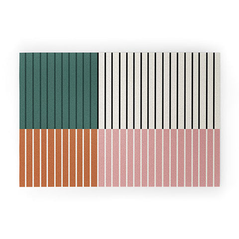 Colour Poems Color Block Line Abstract V Welcome Mat