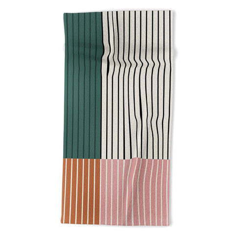 Colour Poems Color Block Line Abstract V Beach Towel