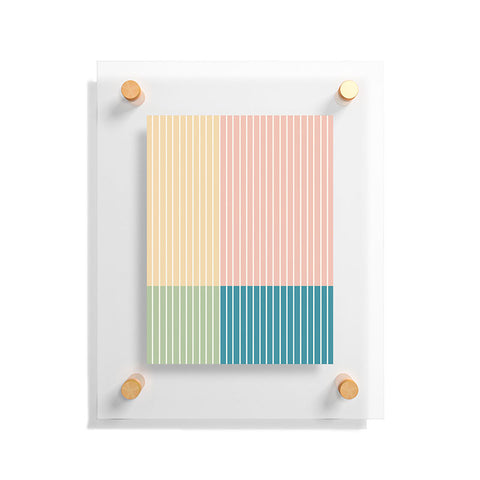 Colour Poems Color Block Line Abstract VII Floating Acrylic Print