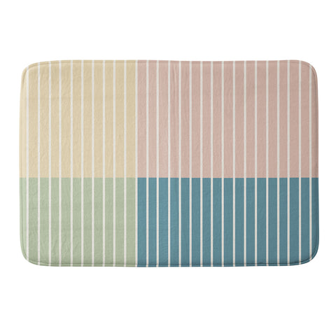 Colour Poems Color Block Line Abstract VII Memory Foam Bath Mat