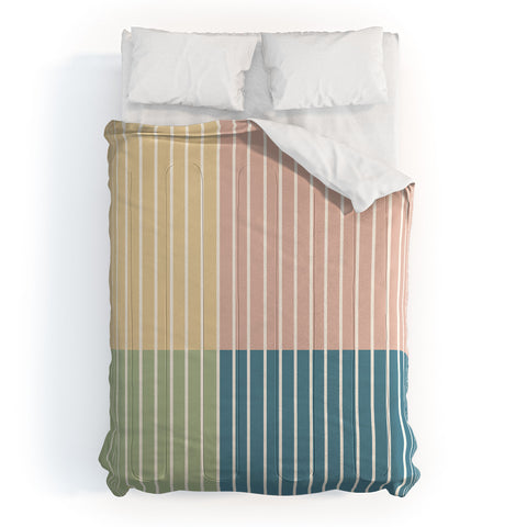 Colour Poems Color Block Line Abstract VII Comforter