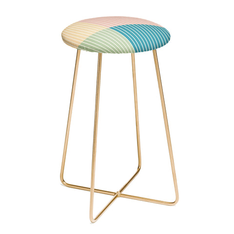 Colour Poems Color Block Line Abstract VII Counter Stool