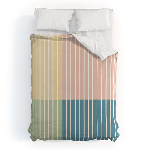 Colour Poems Color Block Line Abstract VII Duvet Cover