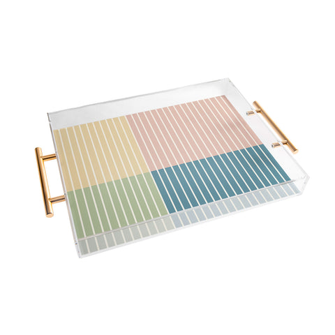 Colour Poems Color Block Line Abstract VII Acrylic Tray